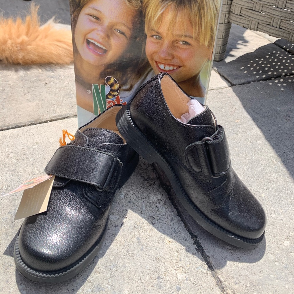 Naturino black leather boy shoes